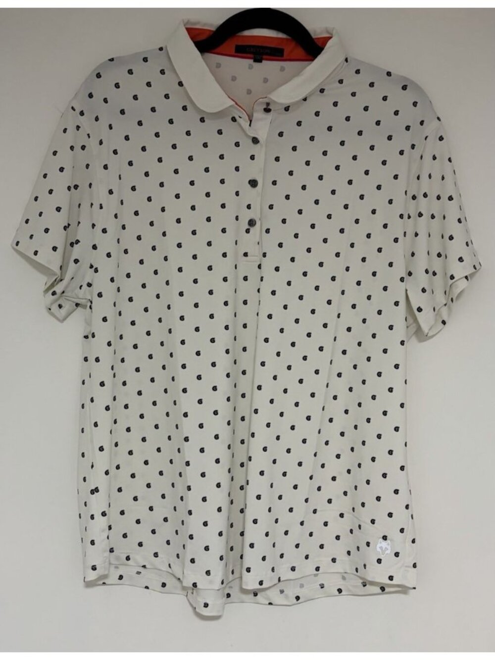 Greyson Women’s Golf White Blue Print Polo Shirt Size XXL NWOT